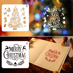 his 8-piece Christmas stencil set features snowflakes,
