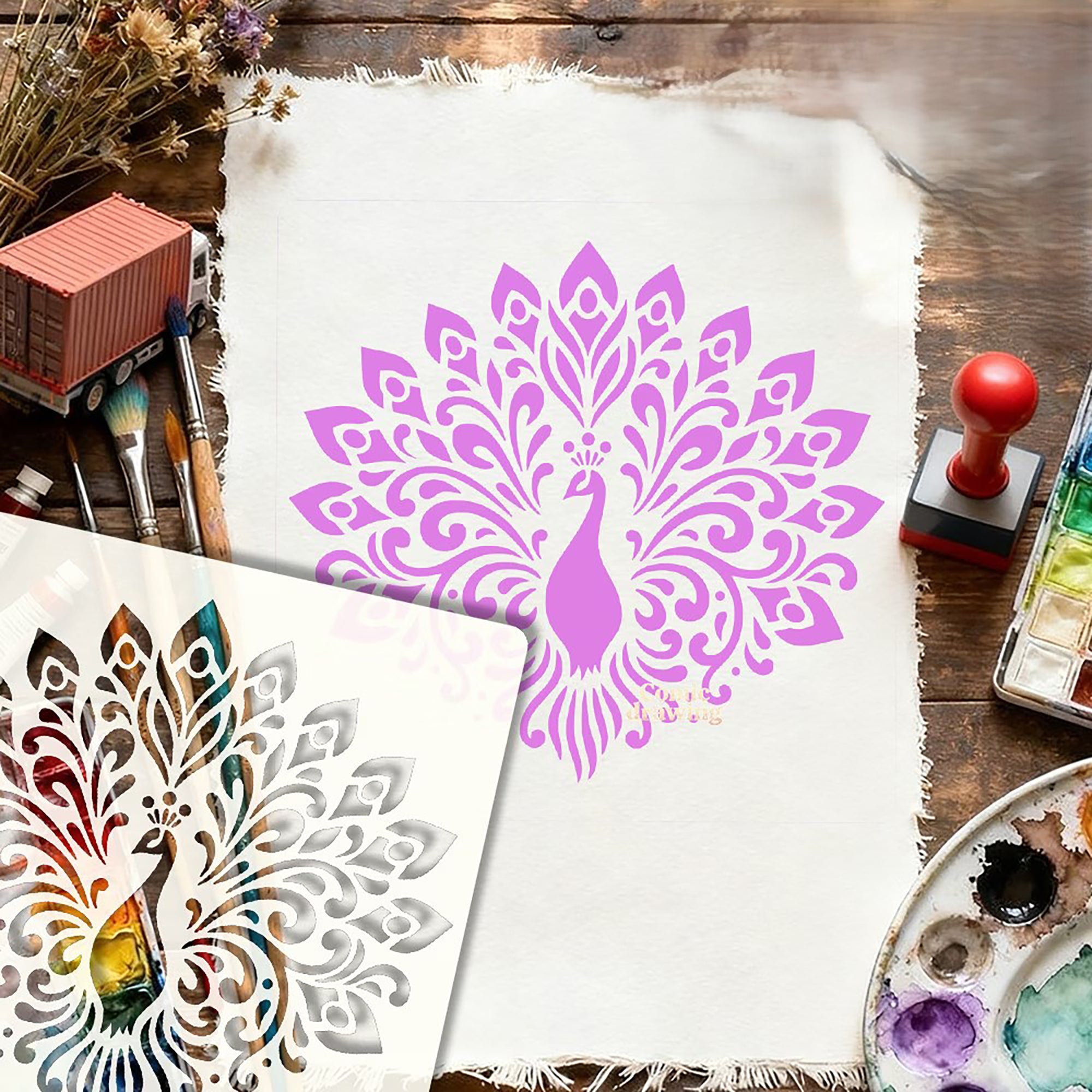 diy stencil for fabric and canvas painting