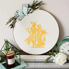 Cliths Radha Krishna Stencils for Painting Reusable Hindu God Character Stencil for Art Craft Wall Wood Fabric Canvas Drawing DIY Home Decor Plastic Sheet for Kids and Adults