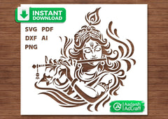 Cliths Shri Krishna Stencil for Painting Hindu God Stencil for Wall Art, Fabric T-Shirt