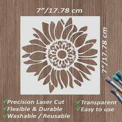 sunflower wall painting stencil for boho home decor