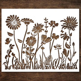 large wildflower stencil for painting on walls and furniture