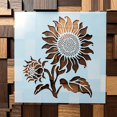 Large Sunflower PET Painting Stencil for DIY Art & Craft, Reusable Plastic Template for Wood, Wall, Fabric, Furniture & Canvas, Pack of 1, Cliths