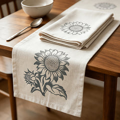 Large Sunflower PET Painting Stencil for DIY Art & Craft, Reusable Plastic Template for Wood, Wall, Fabric, Furniture & Canvas, Pack of 1, Cliths