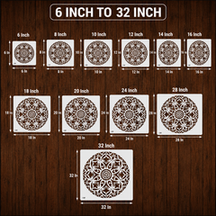 reusable pet plastic mandala painting stencil