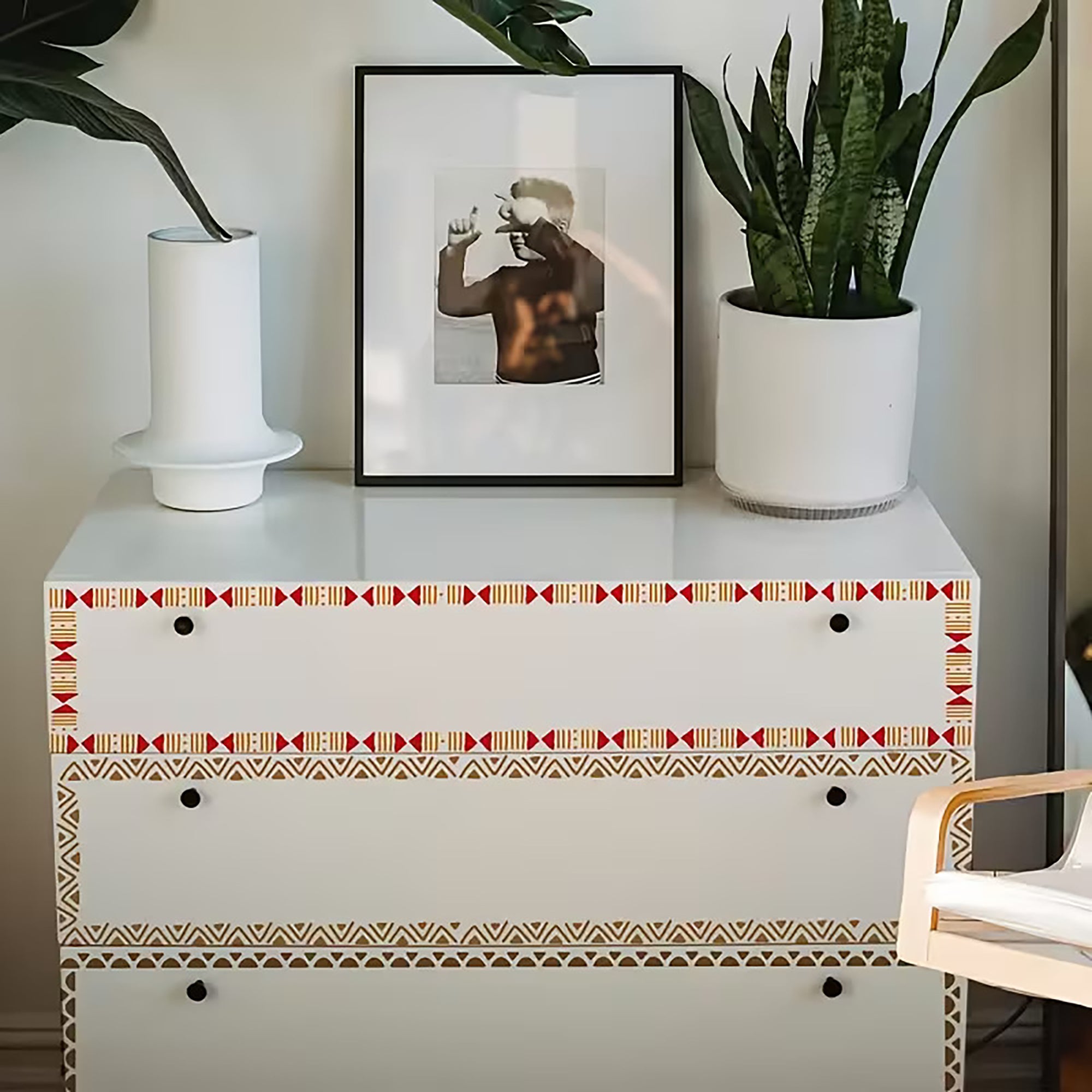 tribal pattern stencil for furniture design