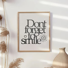 Cliths Don't Forget to Smile Text Stencil Motivational Quote Plastic Template for Painting on Wall Wood Fabric Canvas DIY Art Craft Reusable Embossing Plate for Home and Office Decoration
