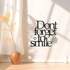 Cliths Don't Forget to Smile Text Stencil Motivational Quote Plastic Template for Painting on Wall Wood Fabric Canvas DIY Art Craft Reusable Embossing Plate for Home and Office Decoration