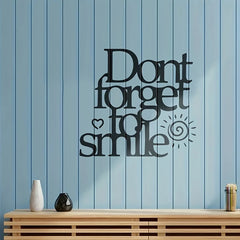 Cliths Don't Forget to Smile Text Stencil Motivational Quote Plastic Template for Painting on Wall Wood Fabric Canvas DIY Art Craft Reusable Embossing Plate for Home and Office Decoration