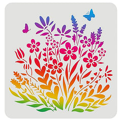 wildflowers stencil diy