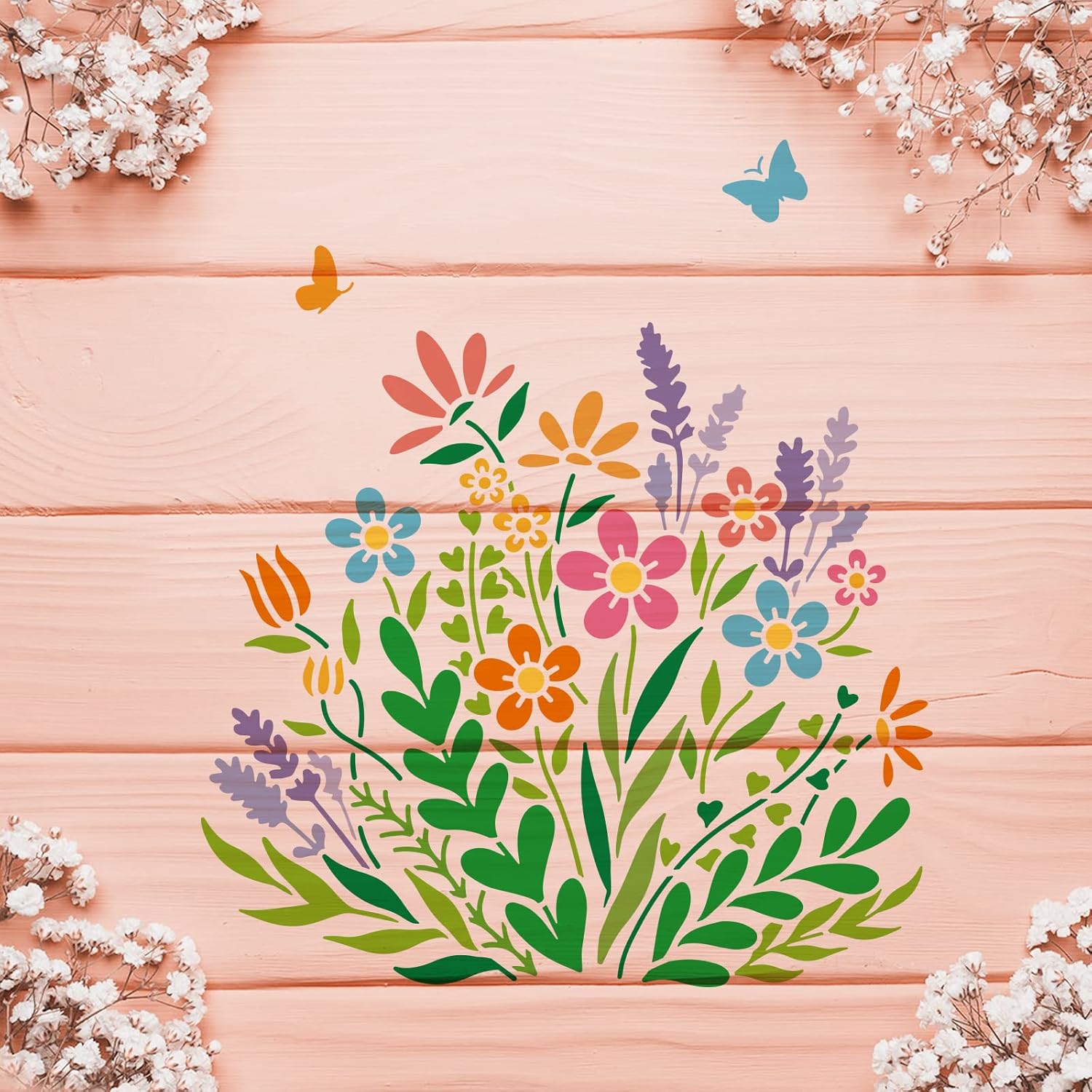 reusable floral stencil