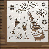champagne celebration painting stencil