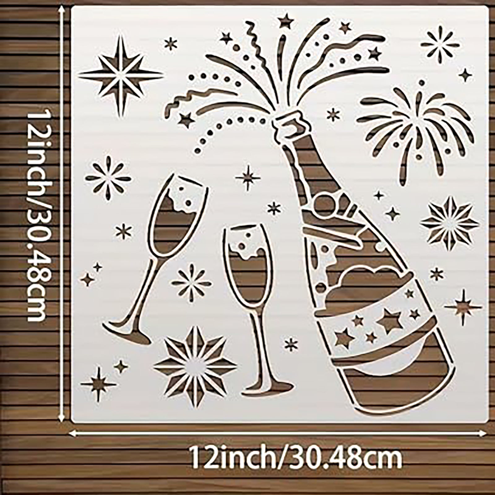 new year fireworks art stencil