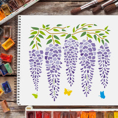 wall painting floral stencil