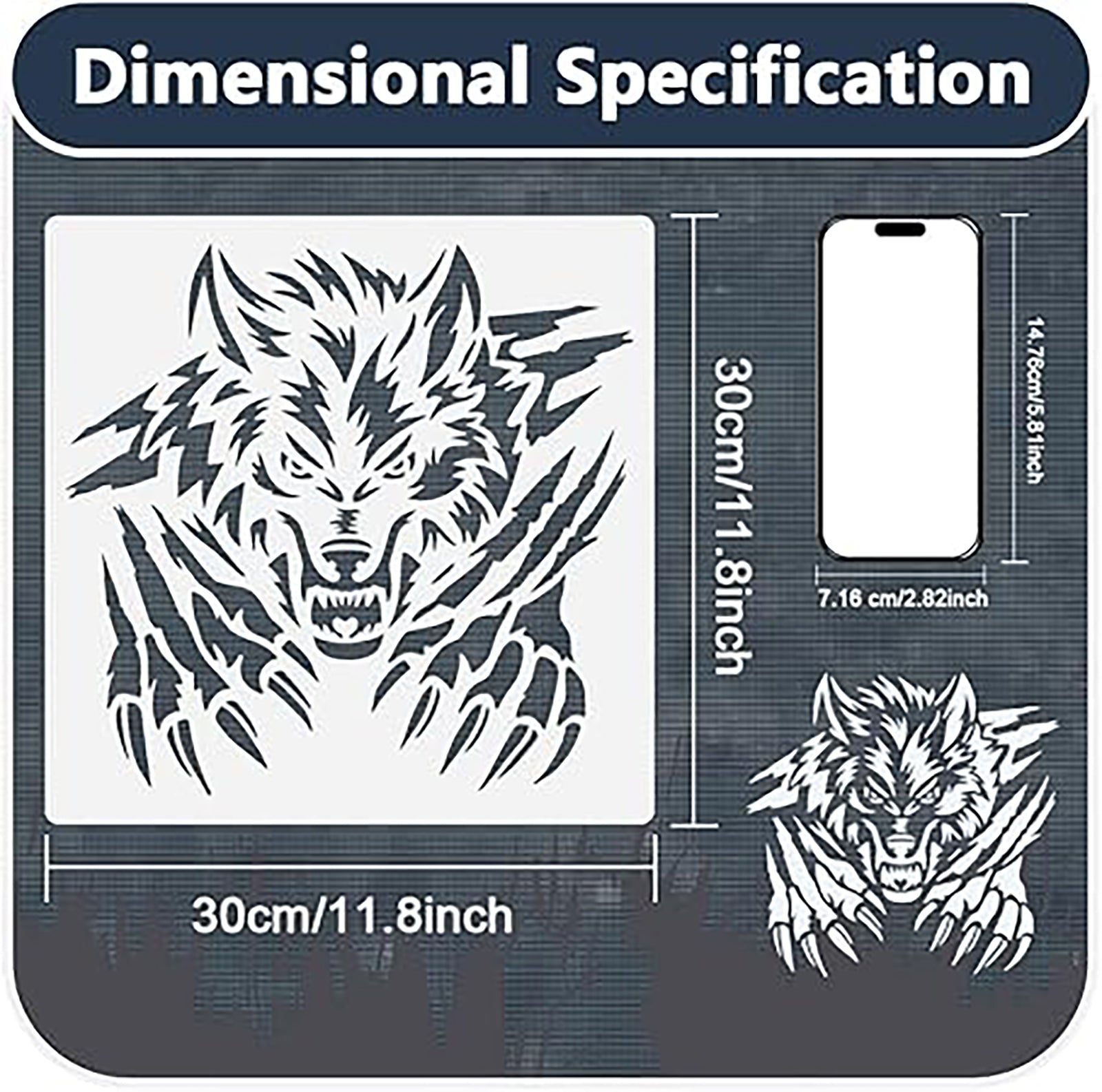 wolf head stencil