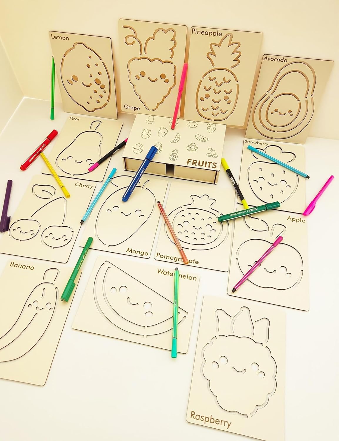 fruit pattern wooden boards for practice