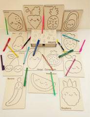 fruit design mdf boards for drawing practice