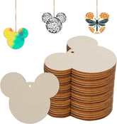 mouse head wooden ornaments for DIY craft projects