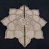 American Elm 2-Layer Rangoli Cutout with OM Symbol Decorative MDF Panel DIY Hindu Festival & Home Décor