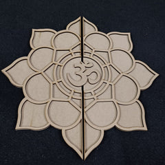 American Elm 2-Layer Rangoli Cutout with OM Symbol Decorative MDF Panel DIY Hindu Festival & Home Décor