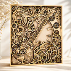 guitar mandala hanging decor for home