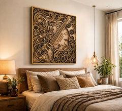 modern guitar wall art for office