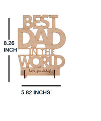 American Elm Best Dad in The World Wooden Cutout Table Decor Sign Birthday Gift Love You Daddy MDF Desk Plaque Standee Home Office Decor
