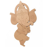 American Elm Little Birdie Dancing Ganesha MDF Cutout Board with Hanging Hook Wooden Ganesha Wall Art for Craft Painting Home Decor MDF Base for DIY Art Projects