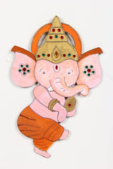American Elm Little Birdie Dancing Ganesha MDF Cutout Board with Hanging Hook Wooden Ganesha Wall Art for Craft Painting Home Decor MDF Base for DIY Art Projects