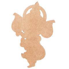 American Elm Little Birdie Dancing Ganesha MDF Cutout Board with Hanging Hook Wooden Ganesha Wall Art for Craft Painting Home Decor MDF Base for DIY Art Projects