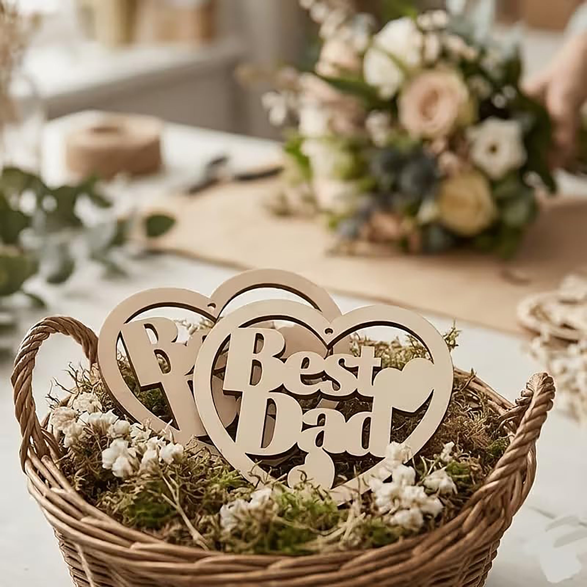 wooden best dad cutout for acrylic painting