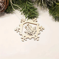 Cliths 10 Wooden Snowflake Candle Cutouts for DIY Crafts, Paintable Wood Slices