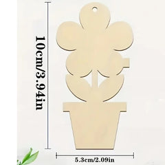 Cliths 10 Pcs Wooden Flower Pot Cutouts for DIY Craft Painting Projects Home Garden Decor
