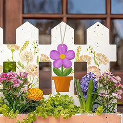 Cliths 10 Pcs Wooden Flower Pot Cutouts for DIY Craft Painting Projects Home Garden Decor