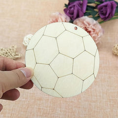 wooden football hanging for craft projects