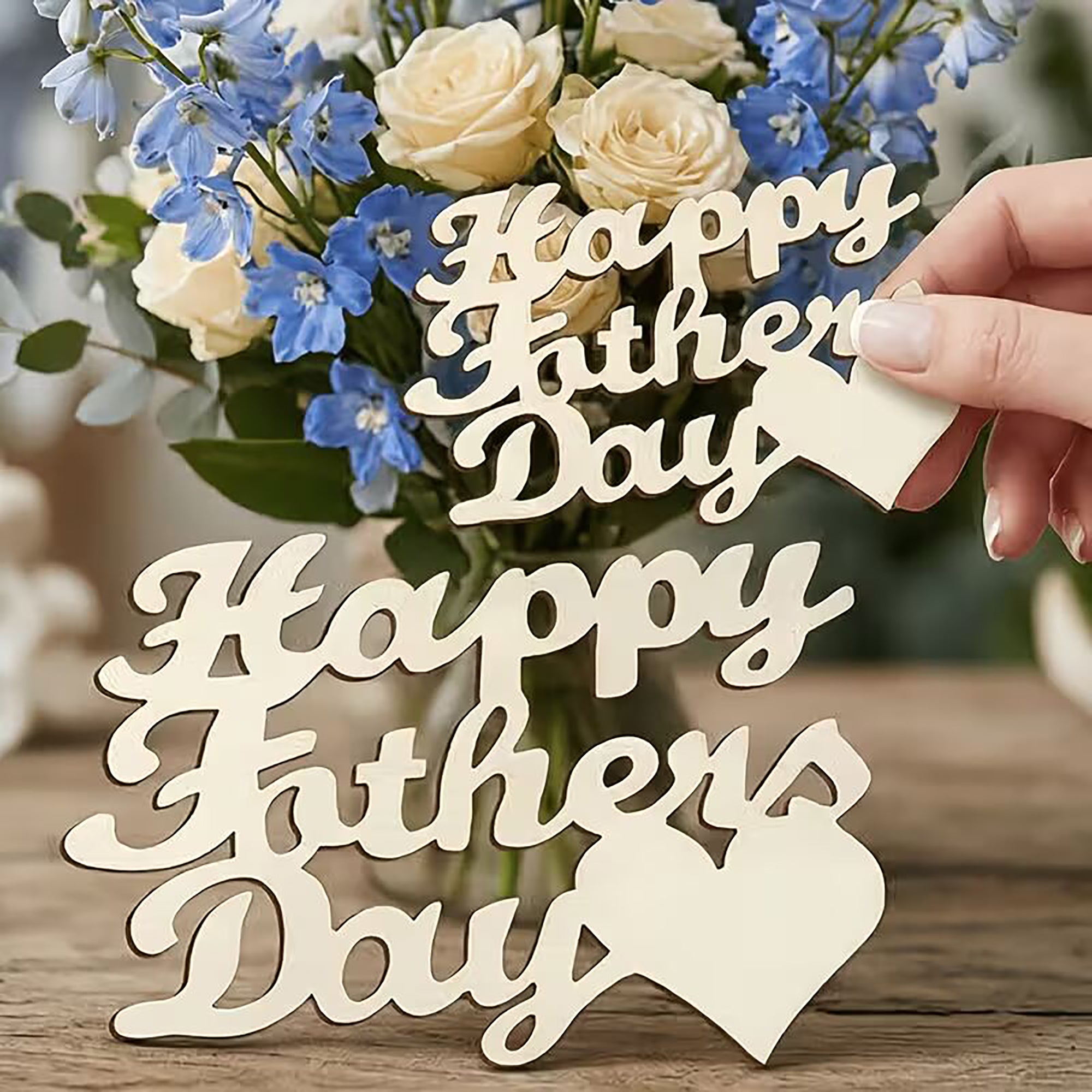 happy fathers day mdf ornament for diy art
