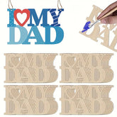 i love my dad wooden craft letters