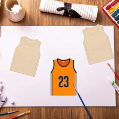 American Elm 10 Pack Basketball Jersey Wood Cutouts MDF Blanks for DIY Sports Decor Team Crafts & Player Gifts