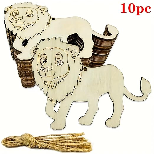 wooden lion shapes for painting