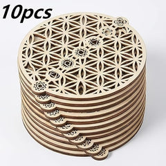 wooden mandala coaster blank