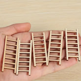 American Elm Pack of 10 Mini Wooden Ladders for Fairy Gardens, DIY Crafts & Home Decor Pine MDF Craft Supplies