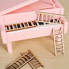 American Elm Pack of 10 Mini Wooden Ladders for Fairy Gardens, DIY Crafts & Home Decor Pine MDF Craft Supplies