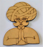rajasthani man shape mdf cutouts for painting