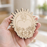 sacred heart mdf wood cutout for diy crafts