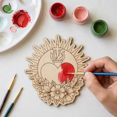 religious heart shape mdf cutout