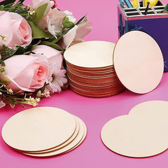 Circle Shape Pine MDF DIY Art & Craft Base 2.7 mm Thick Wooden Hanging Cutouts for Painting & Decoration Cliths
