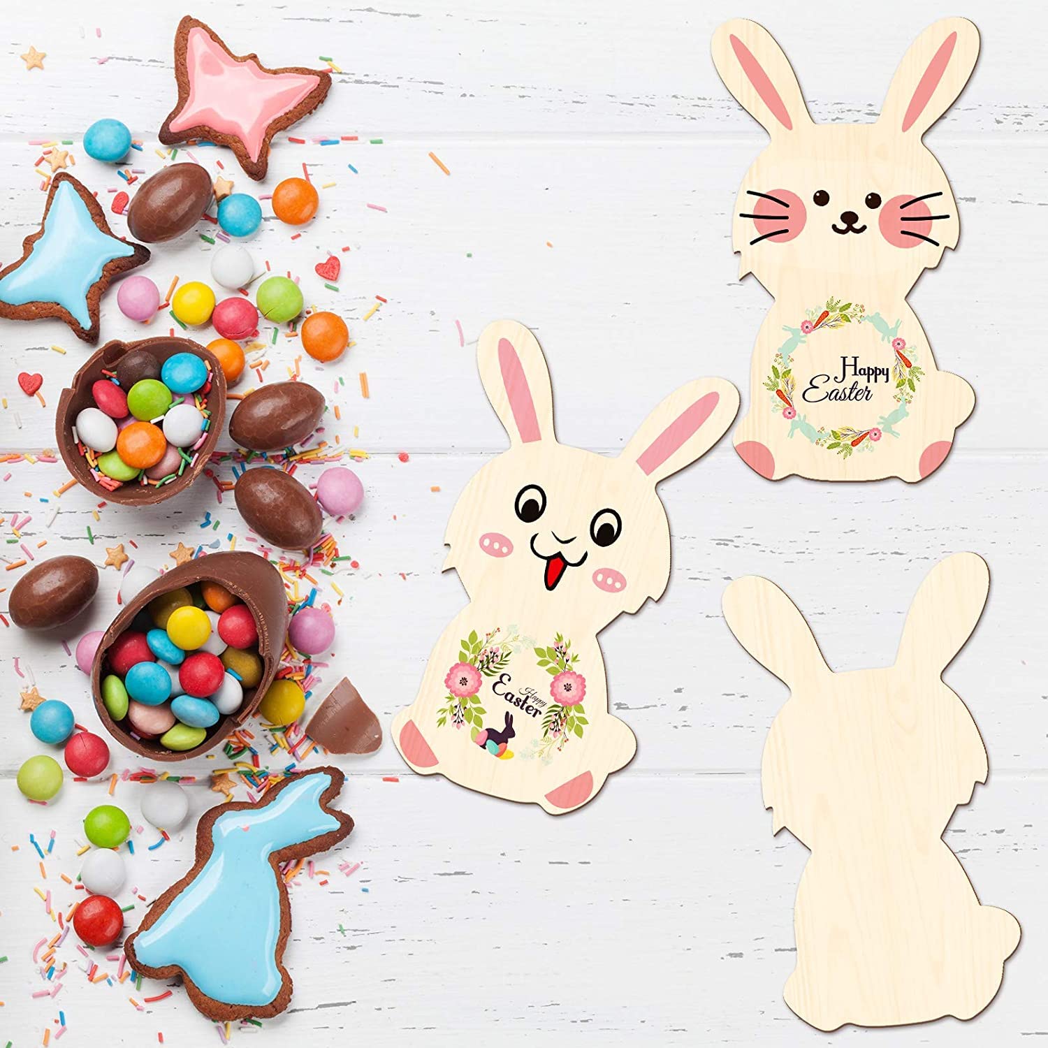 easter wooden bunny cutouts