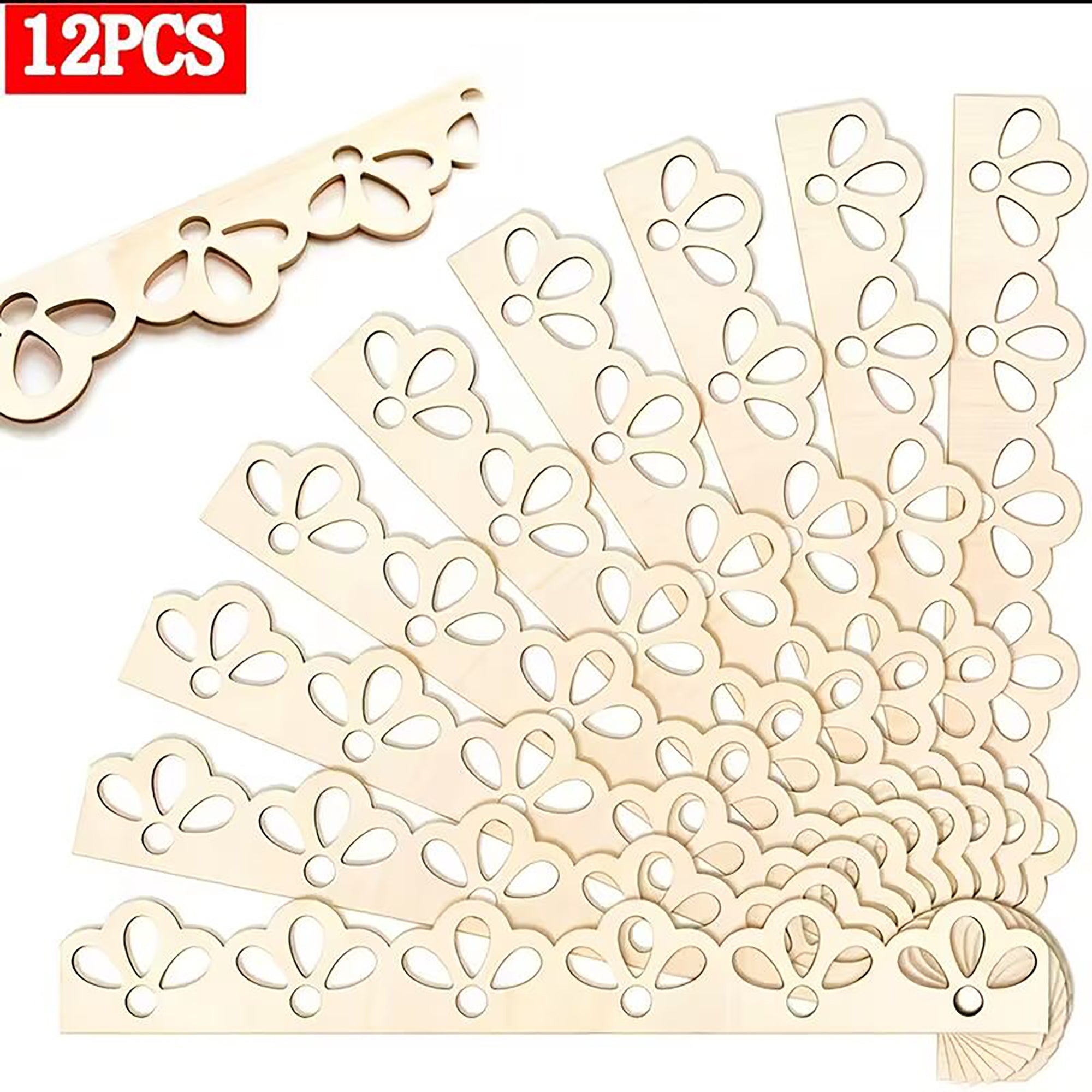 scalloped wooden strip for handmade crafts
