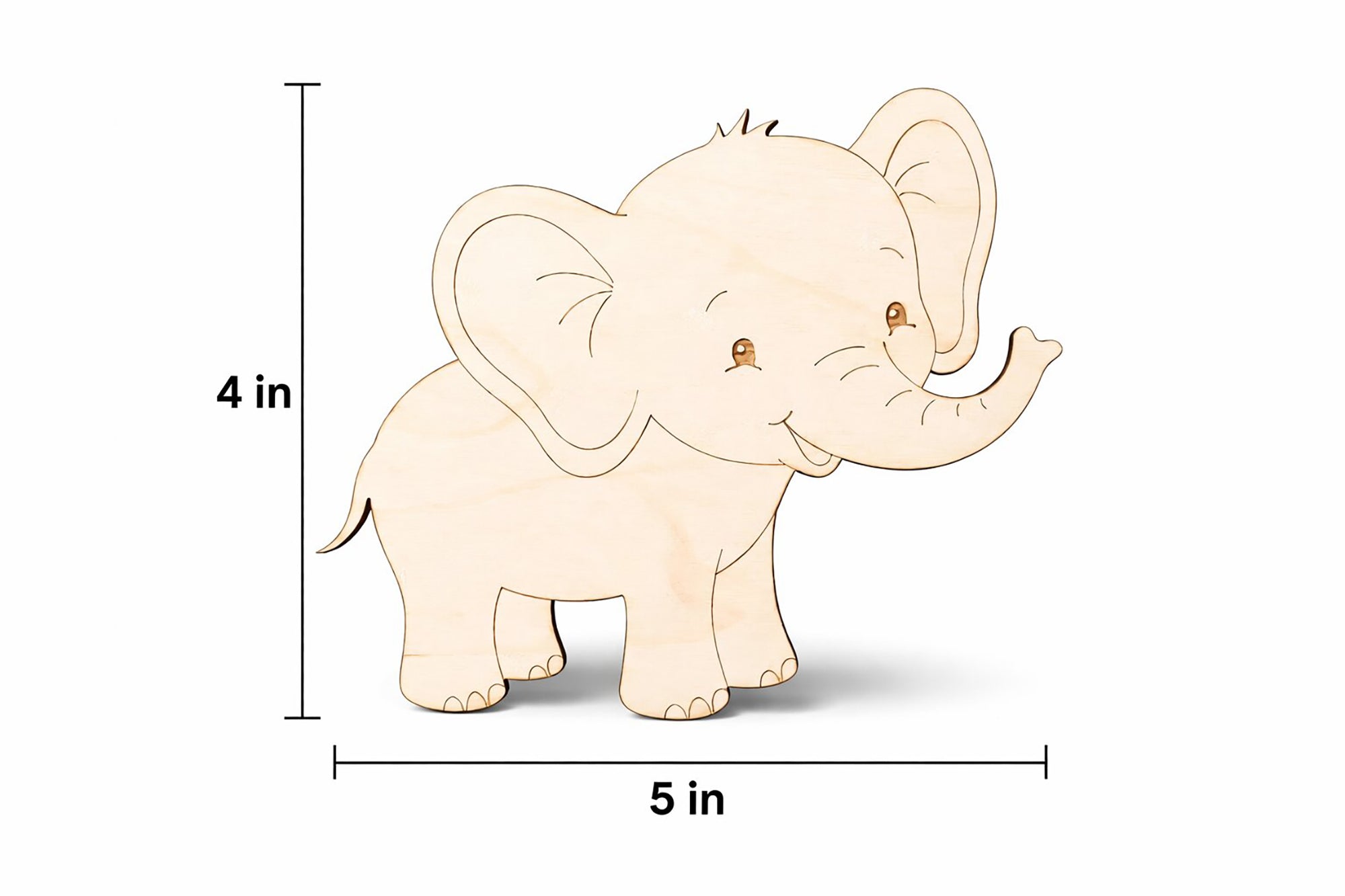 wooden elephant cutout for painting projects