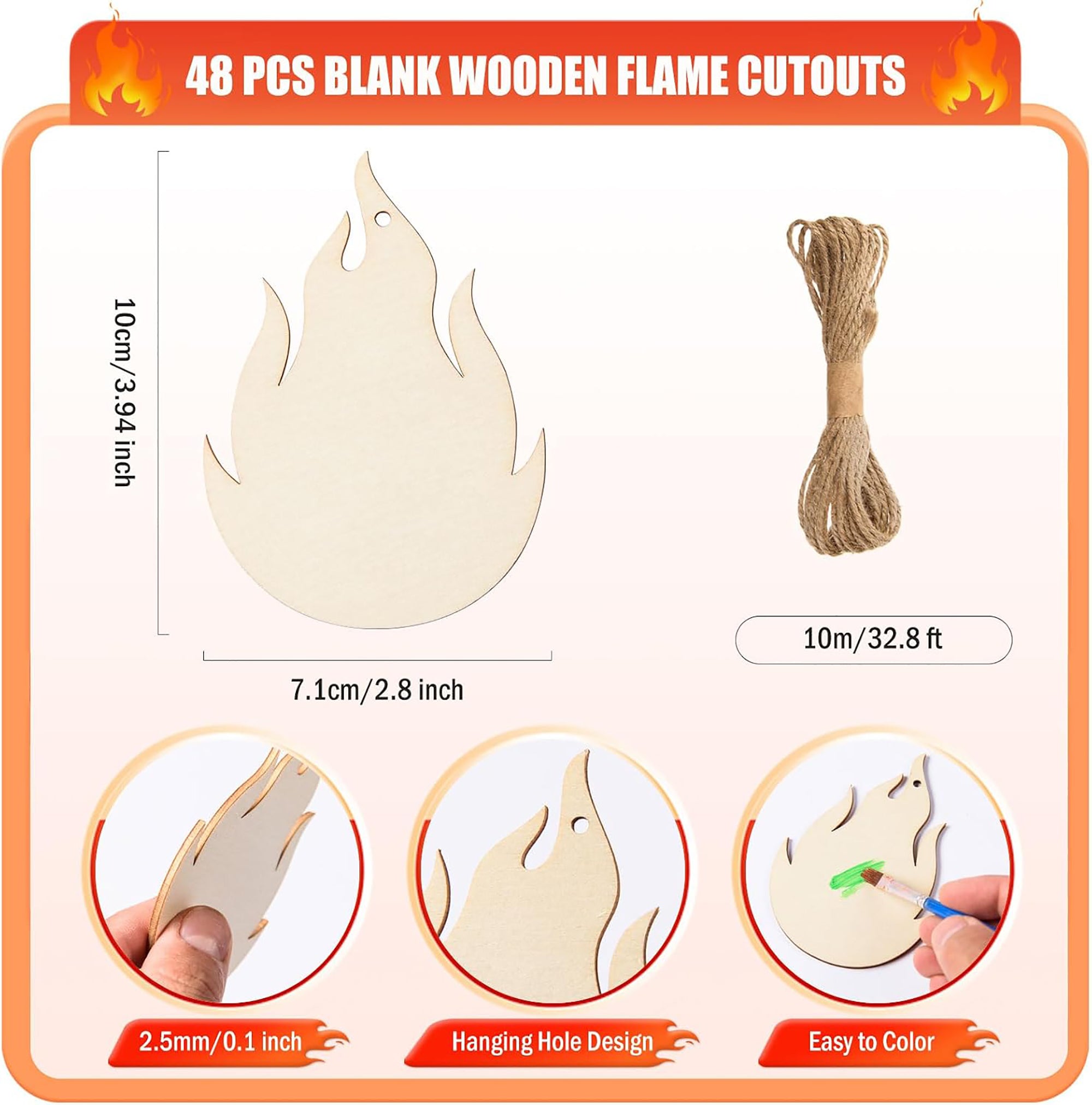 unfinished flame wood blank for acrylic painting